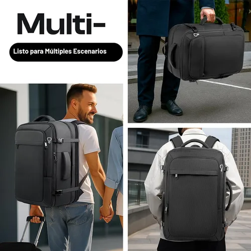Miniatura 8 de Mochila de transporte para viajes de 1 a 10 días, mochila de viaje extra grande de 40L-50L aprobada por la TSA, bolsa expandible para laptop, bolsa