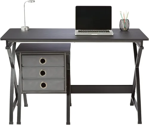 Miniatura 6 de Realspace® X-Cross - Escritorio para computadora de 48 pulgadas de ancho con archivador, color negro