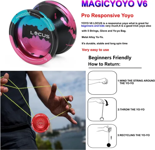 Miniatura 2 de Magicyoyo V6 - Yoyo con respuesta Negro Azul Rosa - Responsive Yoyo