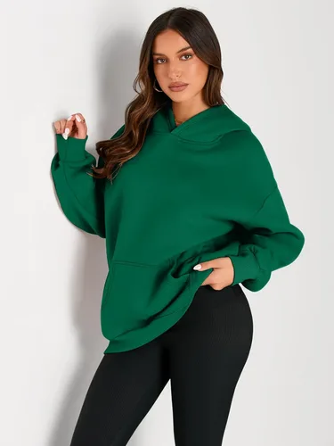 Miniatura 228 de Trendy Queen - Sudaderas extragrandes con capucha para mujer, suéteres de manga larga, sin botones, de vellón, de otoño, ropa de invierno