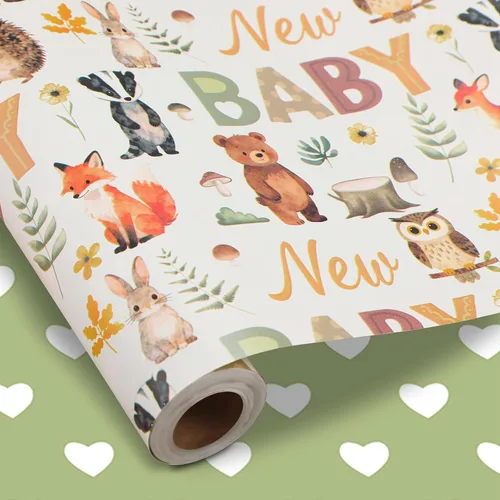 Miniatura 12 de woric Papel de regalo reversible de cumpleaños para niños y niñas, 17 pulgadas x 36 pies, papel de regalo con letras de feliz cumpleaños para azul
