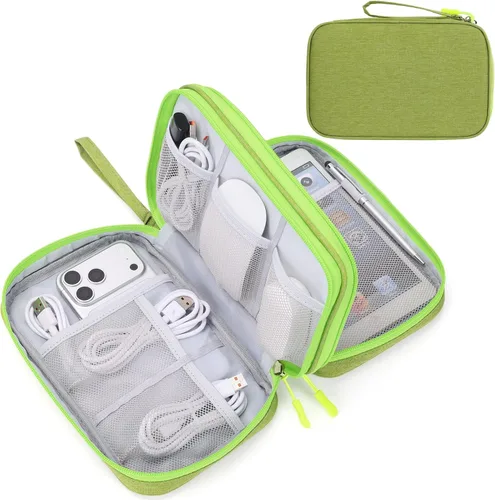 Miniatura 19 de FYY Organizador para accesorios electrónicos, para viajes, para cables, celular y cargadores, estuche portátil, impermeable, doble capa, bolsa