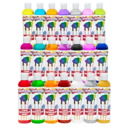 Miniatura 16 de Colorations - LWPACK - Pintura líquida para acuarela, 4 onzas líquidas, juego de 6, no tóxica, pintura, niños, manualidades, pasatiempos, diversión