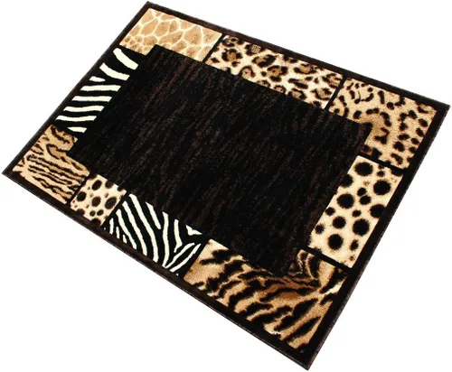 Miniatura 4 de Alfombra con diseño de animales Skinz 73, color negro (5 pies x 7 pies)