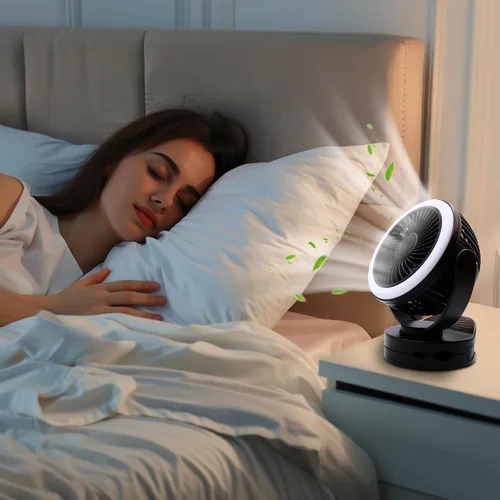 Miniatura 3 de Ventilador de refrigeración recargable para autocaravana, ventilador de escritorio portátil de 4 velocidades, diámetro: 5.5 pulgadas, ventilador