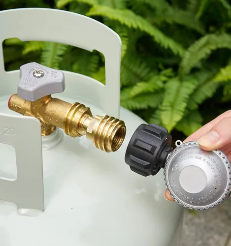 Miniatura 5 de CALPOSE Adaptador de propano POL a QCC1, antiguo a nuevo, adaptador de tanque de propano que convierte la válvula de servicio de tanque POL LP