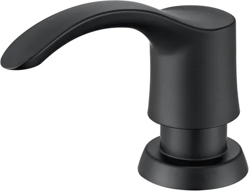 GAGALIFE Dispensador de jabón para fregadero de cocina con botella grande de 17 onzas, dispensador de jabón integrado (negro mate) para recambio de