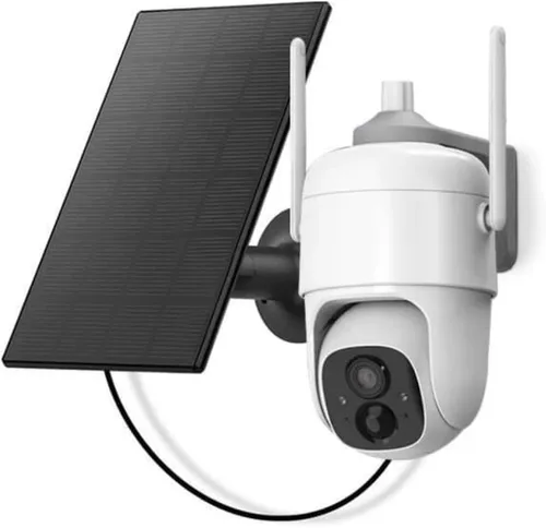 VicoHome - Cámara de seguridad inalámbrica para exteriores con panel solar, cámara WiFi alimentada por batería 2K, vigilancia PTZ de 360°, visión