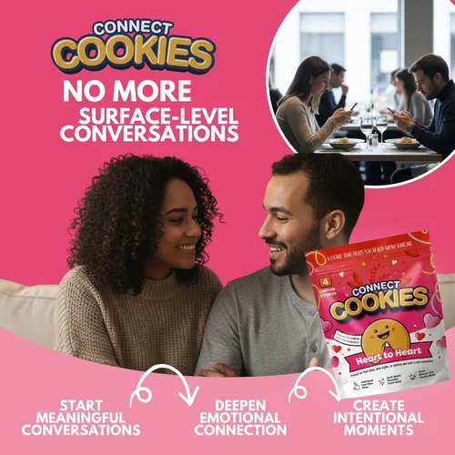 Miniatura 4 de ConnectCookies - Galletas de la fortuna de corazón a corazón para parejas (4 piezas), iniciadores de conversación románticos para una cita nocturna