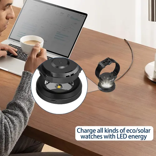 Miniatura 4 de Cargador rápido para reloj solar, base de metal, 9 horas de tiempo apagado, disipación rápida de calor, cargador portátil de energía solar, adecuado