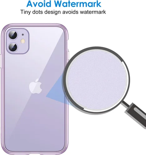 Miniatura 5 de JETech - Funda para iPhone 11 de 15,5 cm, cubierta a prueba de golpes sin amarillamiento, parte trasera transparente antiarañazos (morado)