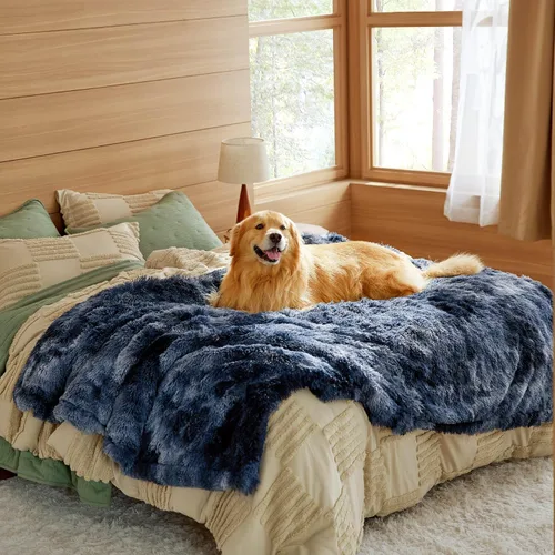 Miniatura 22 de Bedsure Mantas para perros grandes, manta impermeable mullida para perro para protector de sofá y cama, lavable, manta mullida de piel sintética Gris
