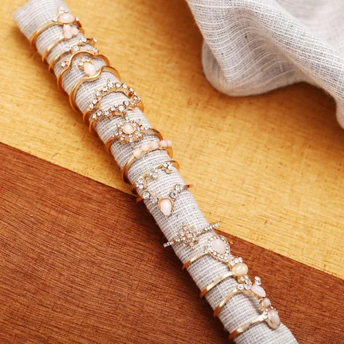Miniatura 7 de Juego de anillos geométricos personalizados de cadera para niñas de 10 a 12 años