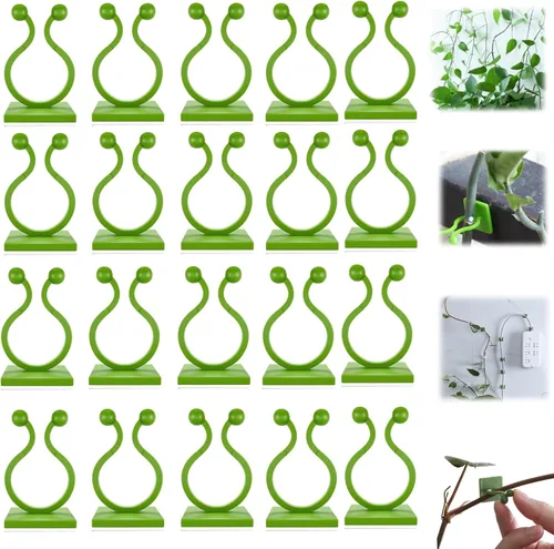 Miniatura 12 de HISKI Clips de pared para escalada de plantas, fijador de plantas verdes con gancho autoadhesivo, clips de pared para plantas trepadoras, clips