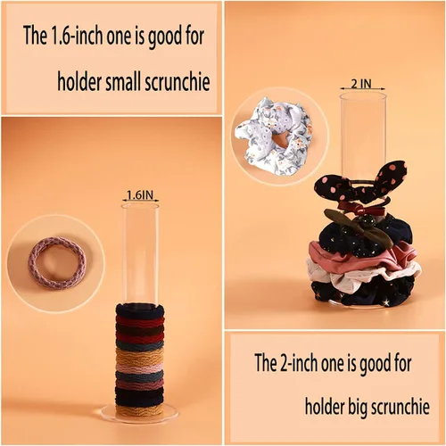 Miniatura 2 de ByKen - 2 organizadores de acrílico para coletero, soporte para el cabello para baño, accesorios transparentes para el cabello, organizador de lazo
