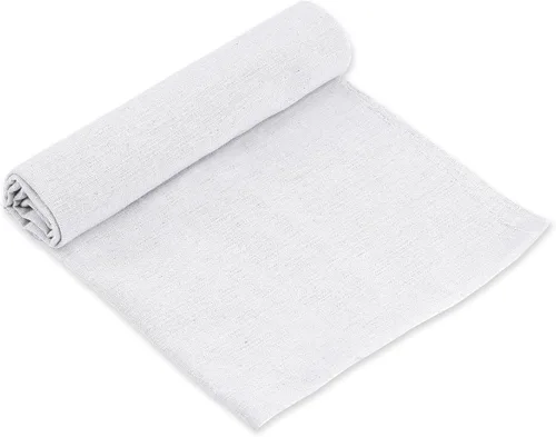 Tela de bordado de lino blanco, (59 x 19 pulgadas), tela de lino de gran tamaño, tela de lino para hacer ropa, manualidades, tapicería, decoración