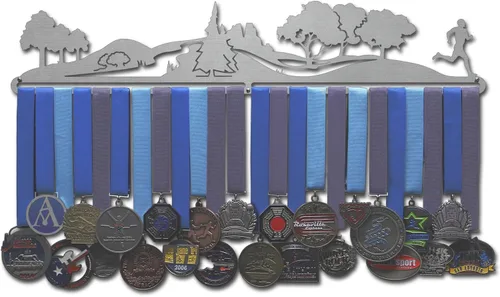 Miniatura 15 de Allied Medal Hangers - Trailscape - Corredor masculino o femenino - Múltiples opciones de tamaño disponibles - Soporte para premios deportivos