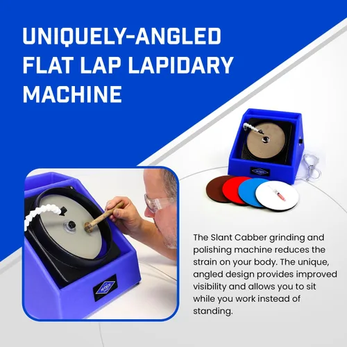 Miniatura 2 de Hi-Tech Diamond Máquina de Cabujón Inclinada de 8" Equipo Lapidario – Pulidora de Piedras, Amoladora de Rocas, Moldeadora con Motor de Velocidad