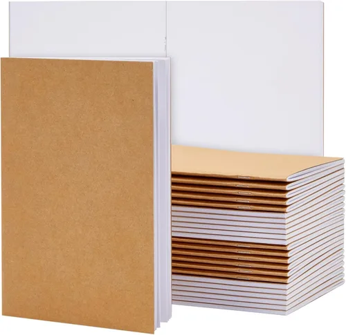 Miniatura 10 de Paper Junkie Cuadernos a Granel - A6 de 4 x 6 Pulgadas, Kraft, Sin Líneas, Paquete de 24 - Cuaderno de Bocetos en Blanco y Mini Blocs de Bocetos