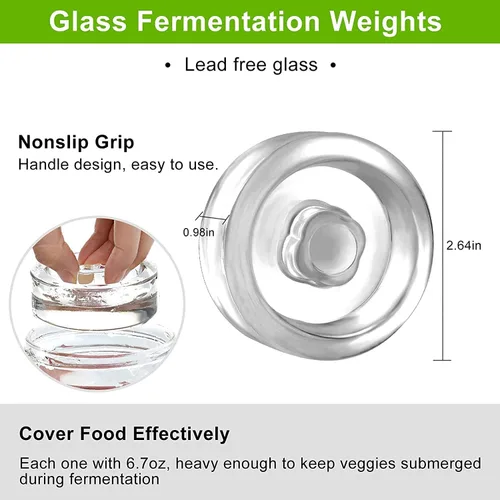 Miniatura 2 de Samshow Kit de fermentación: 4 pesos de fermentación de vidrio, 4 tapas de fermentación, 4 esclusas de aire, 4 anillos de silicona, 5 ojales