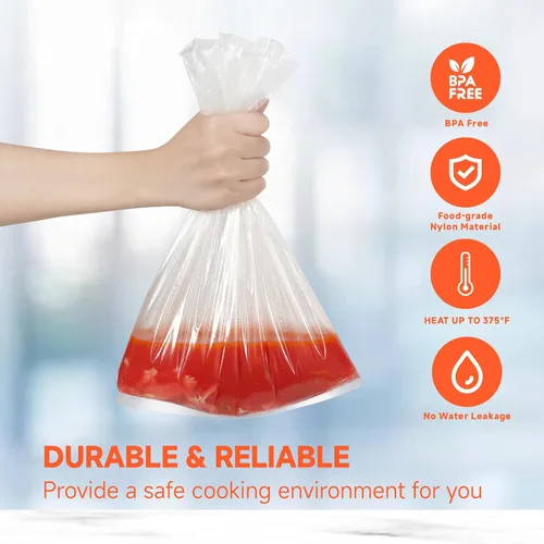 Miniatura 5 de Forros para Olla de Cocción Lenta de 6-10 Cuartos, Bolsas de Cocina de Tamaño Extra Grande 14" x 22", Forros Desechables Ovalados Grandes para Olla