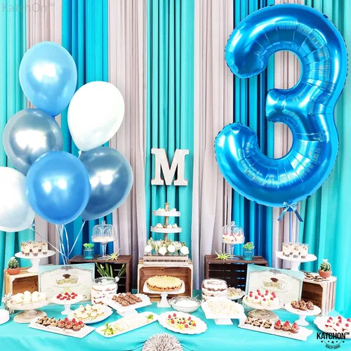 Miniatura 986 de KatchOn, Globo grande azul número 2 de 40 pulgadas Decoraciones de cumpleaños de Baby Shark para niño de 2 años Globo azul número 2 Globo