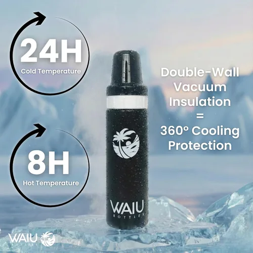 Miniatura 2 de Waiu - Biberón aislado de acero inoxidable de 4 onzas, mantiene las bebidas frías 24 horas, calientes 8 horas, sin BPA, aislado al vacío, biberón