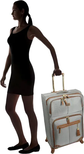 Miniatura 7 de Steve Madden Colección de equipaje de diseñador maletas giratorias ligeras expandibles de 3 piezas el juego de viaje incluye bolsa debajo