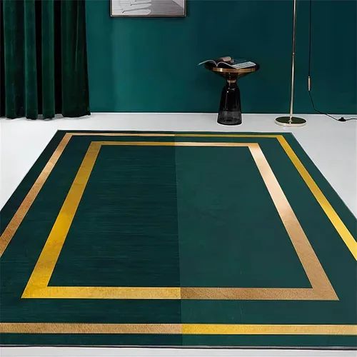 Miniatura 22 de Alfombra de área estampada azul, retro, envejecida, antideslizante, para interiores, sala de estar, lavable a máquina, transpirable para sala