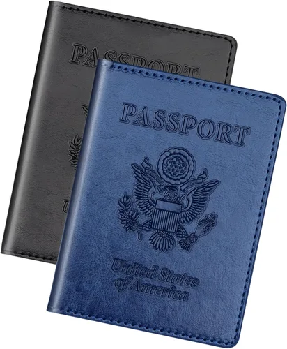 Miniatura 14 de Herain Soporte para pasaporte para viaje y crucero, 2 piezas, funda para pasaporte, cartera, regalo de viaje, para mujeres, hombres, familia