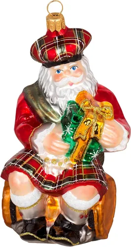 Miniatura 5 de Miss Christmas Colección 2022 Adorno de árbol de Navidad de cristal soplado de Papá Noel (Santa con barril de whisky)