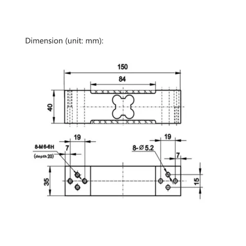 Miniatura 3 de Célula de carga de haz de punto único ATO 661.4 lbs, célula de carga tipo rectangular, celda de carga voladiza paralela mini sensor