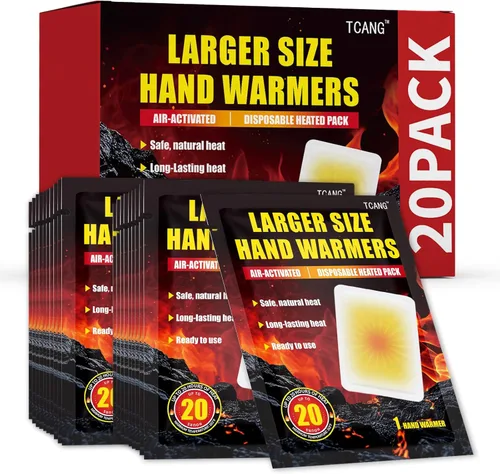 Hand Warmers Disposable - Up to 20 Hours of Heat - 6/20 Pack Super Long Lasting Air Activated Warmers, All Natural & Portable for Body, Hands & Toes