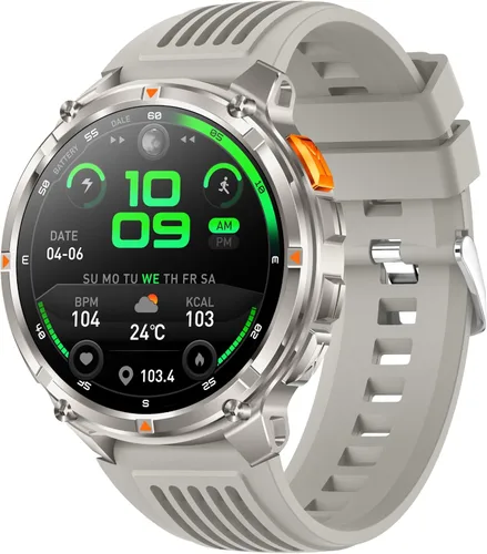 Miniatura 15 de Relojes inteligentes múltiples modos deportivos para hombres con linterna, reloj inteligente para Android y iPhone, pantalla táctil HD de 1.7 Negro