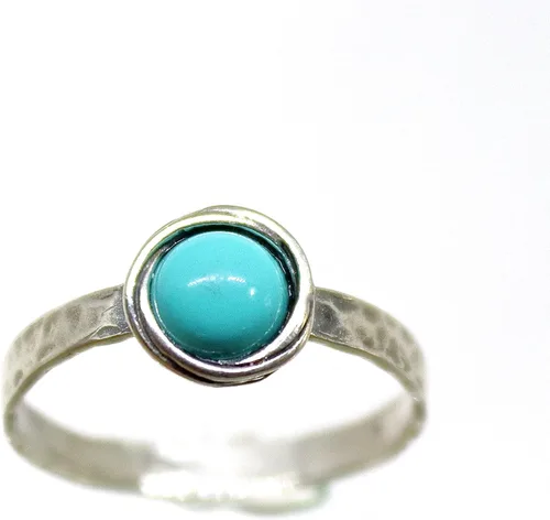 Miniatura 64 de Anillo de plata de ley con piedras preciosas para mujer, anillo apilable de piedra martillada, anillo de piedra natal