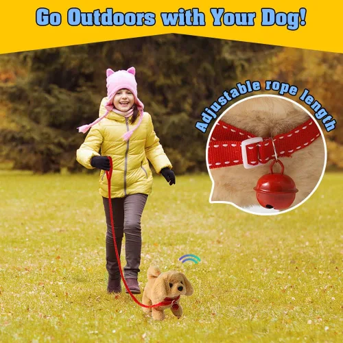Miniatura 4 de KSABVAIA Juguete de Peluche Golden Retriever Cachorro Perro Electrónico Interactivo - Camina, Ladra, Mueve la Cola, se Estira, Compañero Animal