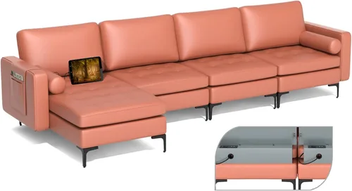 Miniatura 20 de Giantex Sofá individual, silla decorativa, sillón con cojín cómodo, bolsillos para revistas, sala de estar, silla de ocio tapizada para dormitorio