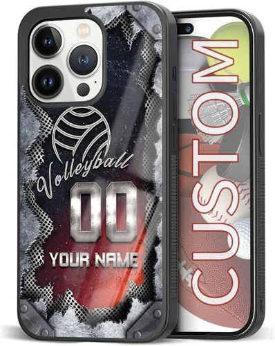Miniatura 19 de Fundas de teléfono personalizadas con nombre, diseño vintage con textura de metal para iPhone 6, 7, 8, 11, 12, 13, 14, 15, 16, 17 Pro Max Plus Mini