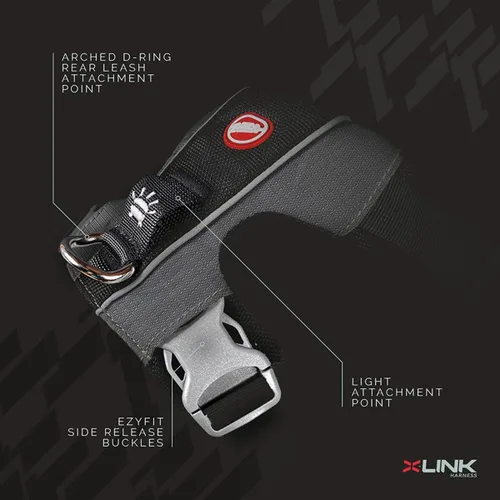 Miniatura 7 de EzyDog X-Link - Arnés para perro, reflectante y acolchado, sin tirones, para entrenamiento y paseos diarios, con 2 puntos de fijación para correa