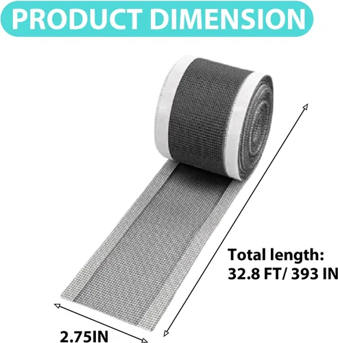 Miniatura 6 de Qeke Atrapa cabello desechable: calcomanías de malla para drenaje de ducha lineal, tapón de pelo de 32.8 pies con herramienta de extracción, 2.75
