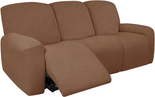 Miniatura 16 de vctops Fundas elásticas resistentes al agua, para sofá reclinable, suaves y lisas, con correa elástica antideslizante, protector de muebles