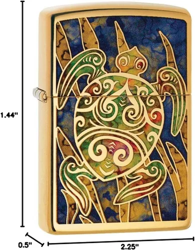 Miniatura 2 de Zippo Encendedor: Tortuga Marina, Fusión - Latón pulido alto 80708