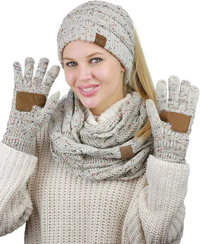 Miniatura 3 de CC Guantes de punto unisex para pantalla táctil cálidos antideslizantes