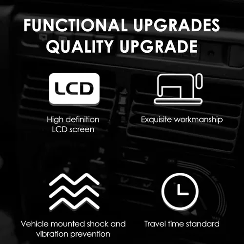 Miniatura 5 de GLOGLOW Reloj despertador digital ultrafino con calendario y temperatura, reloj electrónico LCD autoadhesivo para tablero de automóvil, oficina