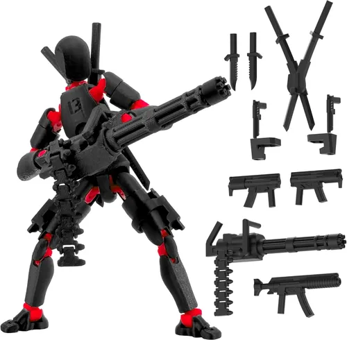 Miniatura 11 de Gatling Gun T13 Titan 13 Juego de Figuras de Acción【Ensamblado】, Figura de Acción de Robot Impresa en 3D robo 13 Juguetes Fidget de Acción Figura