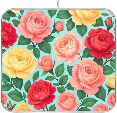 Miniatura 22 de Tapete de secado de platos de calabaza de otoño con girasol para encimera de cocina, absorbente, almohadilla de microfibra para secar platos
