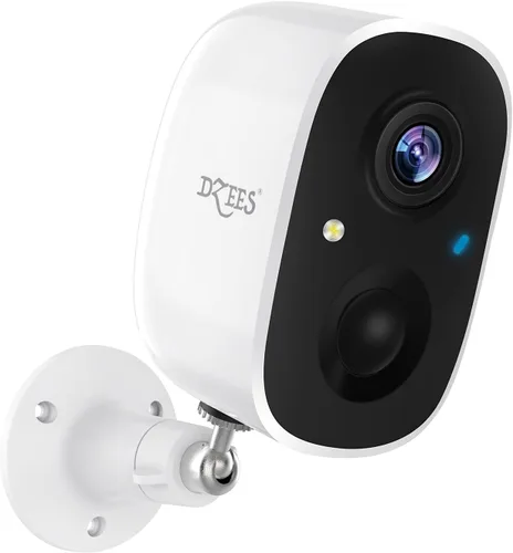 Cámaras de seguridad Dzees inalámbricas para exteriores - Foco y sirena, cámaras WiFi de 2K 3MP de mejora para seguridad del hogar, detección de