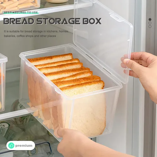 Miniatura 5 de UPKOCH Contenedor de pan hermético para almacenamiento de pan, caja de tostadas, dispensador de pan y pasteles, dispensador de ahorro transparente