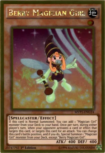 Yu-Gi-Oh! Berry Magician Girl (MVP1-ENG14). The Dark Side of Dimensions película, paquete edición dorada, 1.° edición dorada rara