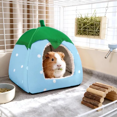 Miniatura 2 de Cama de conejillo de indias, casa de conejo enano, accesorios para cueva, acogedor escondite para conejito, erizo, hurón, chinchilla y otros Rosa